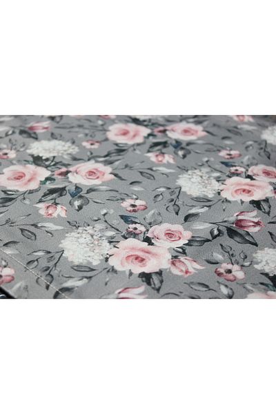 Karma Home Gray Pink Rose Patterned Digital Printed Runner