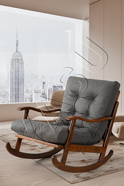 YASÜ SALLANAN SALLANIR KOLTUK SARI AHŞAP BABA EMZİRME KİTAP TV KOLTUĞU SANDAL...