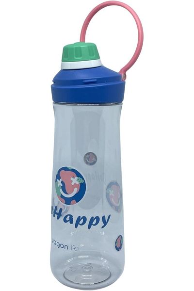 Vagonlife 650ML VGN0808 Rotating Opening Comfortable Lid Handled Patterned Body Polycarbonate Water Flasks