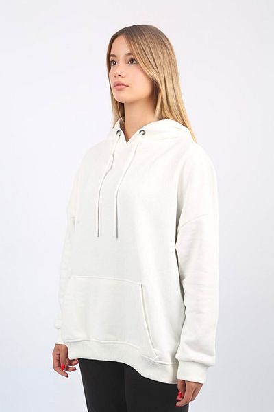 Seeh Hanorac oversize alb cu glugă SH114