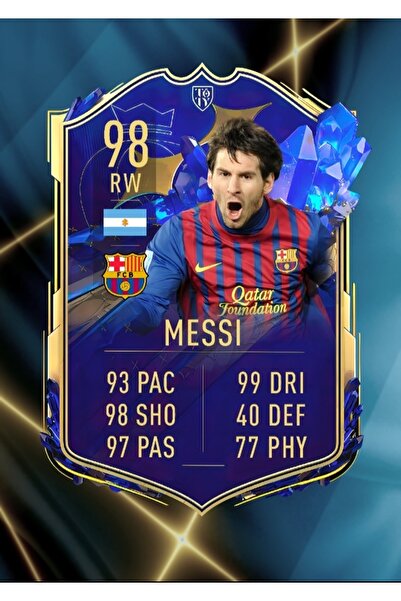 512 STORE Lionel Messi Fifa Fut Card Duvar Poster 30x42 Cercevesiz