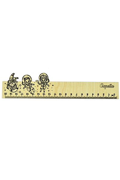 Capellawoodworks Wooden Ruler 3 Pieces Astronaut 20 CM