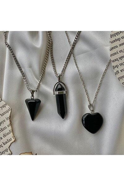 Elifsu Jewelry Siyah Oniks Sağlık Taşı Doğal Taş Kolye / OKUL İÇİN ÖNERİLENLER