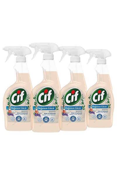 Cif Doğanın Gücü Banyo Sprey Sirke, Karbonat Ve Organik Lavanta Yağı Içerir 750 ml 4adet