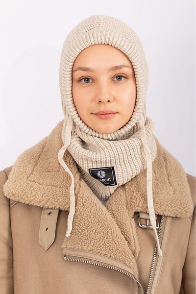 hijabchi Balaklava Knitwear Beret - Beige