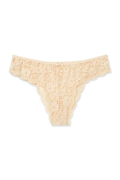HNX Nude Lace High Waist Large Size Women's Brazilian Panties