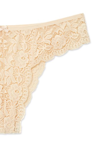 HNX Nude Lace High Waist Large Size Women's Brazilian Panties