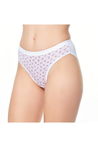 Tutku Pachet de 3 chiloți pentru femei cu model de lalele din elastan