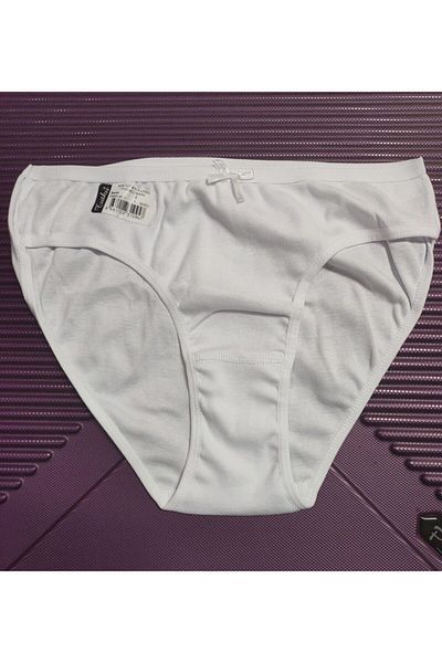 Tutku Chiloți de bikini uni, albi, cu talie subțire, 6 bucăți