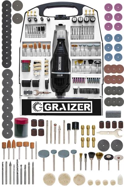 Graizer Alman 320 Watt Devir Ayarli 234 Parça Hobi Gravür Seti El Motoru Mini...