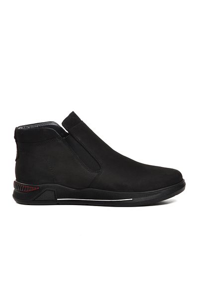 AYAKMOD 7350 Black Nubuck Genuine Leather Men's Boots with Fur Inside