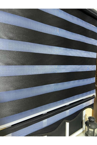 Givayo Mobilya Etek Dilimli Siyah Zebra Perde