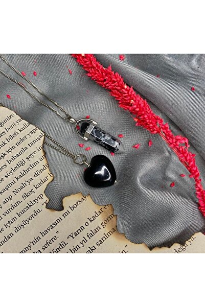 Elifsu Jewelry Obsidyen Doğal Taş Kolyeler