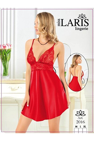 Miss Laris Lingerie MİSS LARİS Lingerie Saten Askılı Mini Gecelik