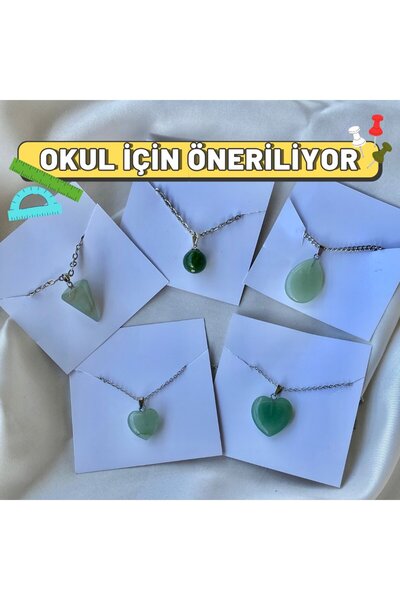 Elifsu Jewelry Yeşim İyileştirici Taş Doğal Taş Kolye / OKUL İÇİN ÖNERİLENLER