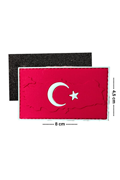 Megas Etiket Cırtlı - Türk Bayrağı Kauçuk/Silikon Arma