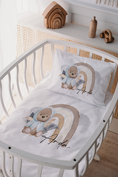 Lilabio %100 Pamuk Saten Anne Yani Beşik Nevresim Takımı Ayıcık