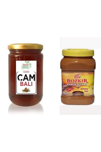 Baştan Yöresel 850 Grams Payed Bozdağ Pine Honey and 1 Kilo Double Roasted Tahini