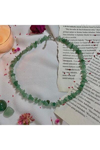 Elifsu Jewelry Aventurin Taşı Doğal Taş Kırıktaş Kolye