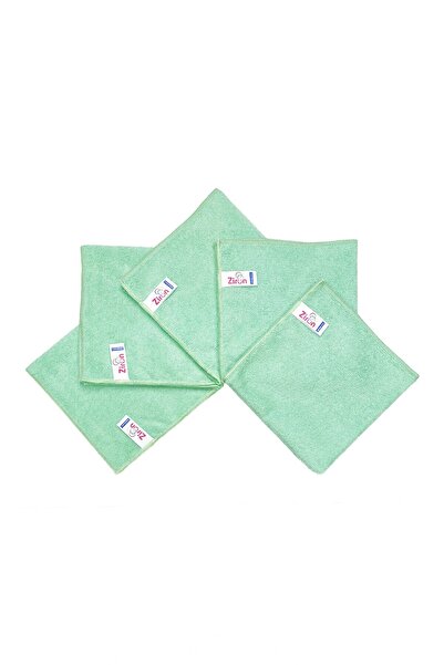 Ziron Lavetă de curățare cu textura groasă din microfibră verde 40x40 5 buc