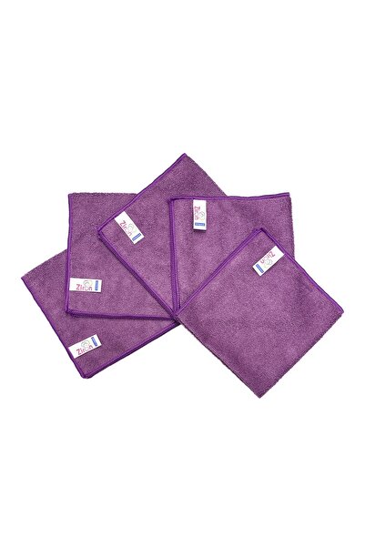 Ziron Lavetă de curățare cu textura groasă din microfibră violet 40x40 5 buc