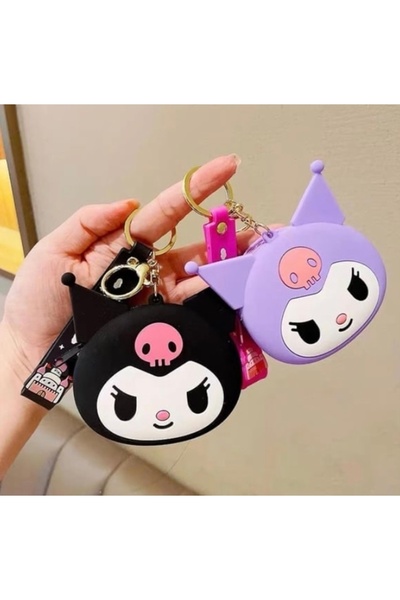 SANRIO Sanrıo karakterli kuromi yumuşacık cüzdan anahtarlık, çanta süsü , hed...