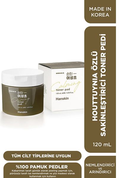 Hanskin Calming Toner Pad-Calming Toner Pad with Houttuynia Extract/moisturizer/purifying/60pcs