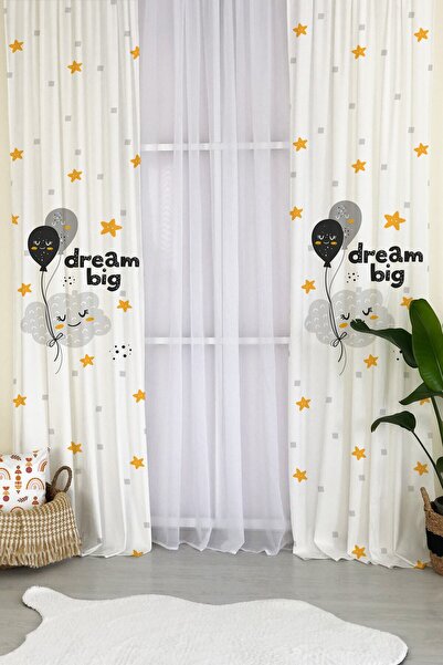 milroma Κουρτίνα φόντου παιδικού δωματίου με σχέδιο σύννεφα