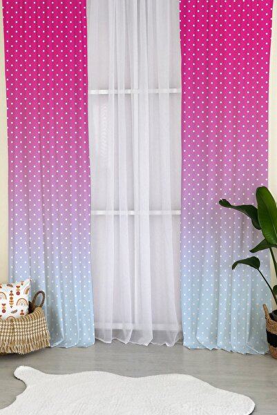 milroma Дитяча кімната з візерунком у вигляді крапок - рожево-фіолетова штора