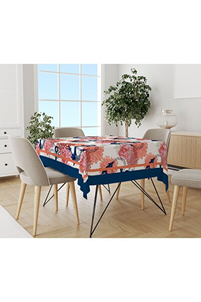 Evmila Față de masă cu textura de catifea imprimată cu model de frunze