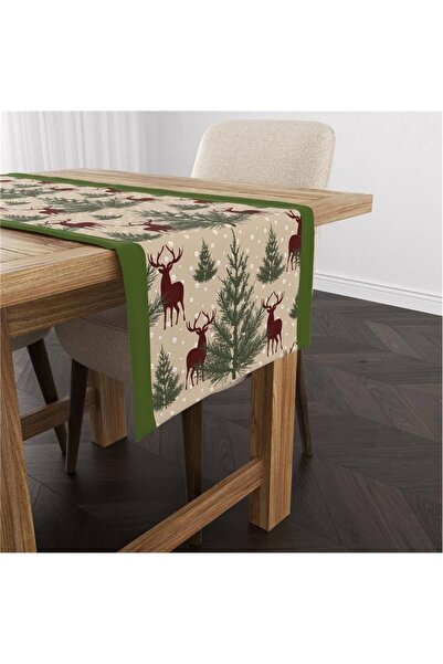 milroma Βελούδινο δρομέας με μοτίβο ελαφιού με θέμα την Πρωτοχρονιά