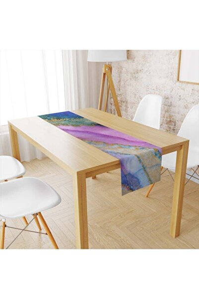 milroma Βελούδινο Χρωματιστό Μαρμάρινο Ράνερ με Χρυσή Λεπτομέρεια 074