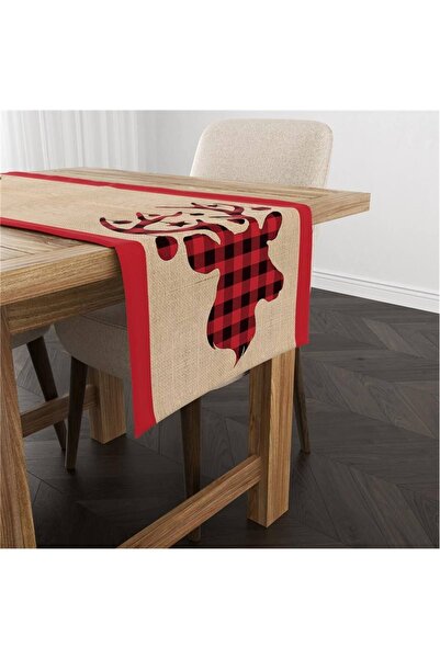 milroma Βελούδινο δρομέας με μοτίβο ελαφιού με θέμα την Πρωτοχρονιά