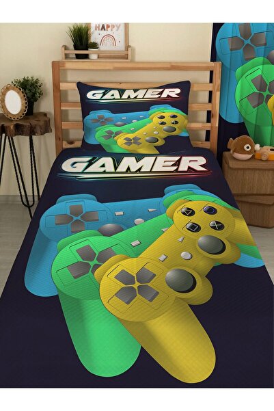 milroma مجموعة MİLROMA Gamer Gamepad منقوشة للأطفال والرضع باللون الأسود مقاس...