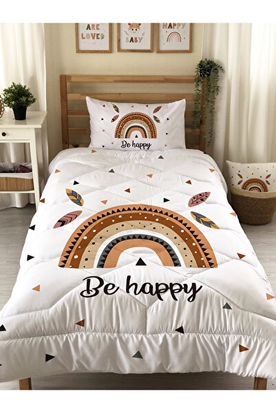 Evmila لحاف مبطن ومخيط بنمط قوس قزح