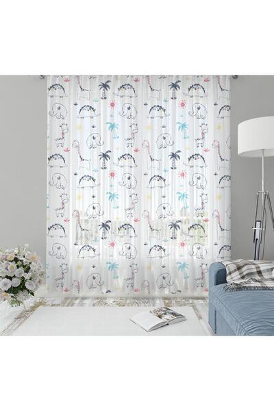 milroma Children's Room Patterned Tulle Curtain