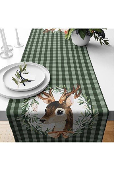 milroma Βελούδινο δρομέας με μοτίβο ελαφιού με θέμα την Πρωτοχρονιά