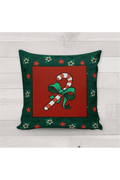 milroma Πρωτοχρονιάτικο Ειδικό Βελούδινο Κάλυμμα Μαξιλαριού με Σχέδιο Καραμέλας