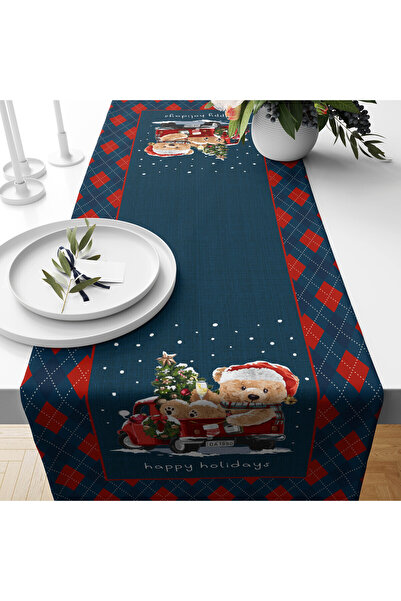 Evmila Runner din catifea cu model de Anul Nou