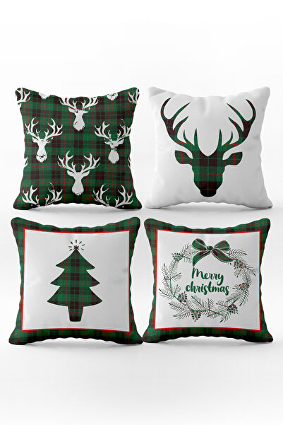 Evmila Set de perne de 4 piese cu model de Anul Nou cu textura de catifea imp...