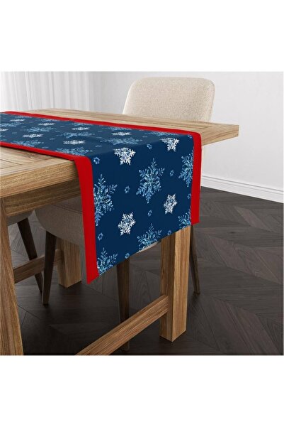 milroma Βελούδινο δρομέας με χριστουγεννιάτικο θέμα με κρύσταλλο χιονιού