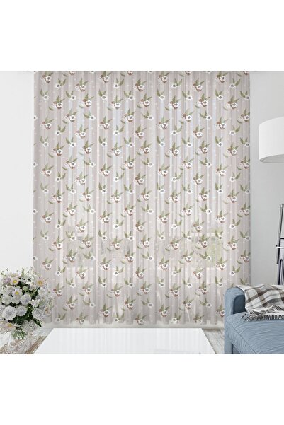 Evmila Kirpi Desenli Tül Perde