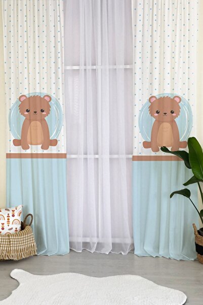 Evmila Milroma Милий ведмедик з візерунком Вельветова штора для дитячої кімна...