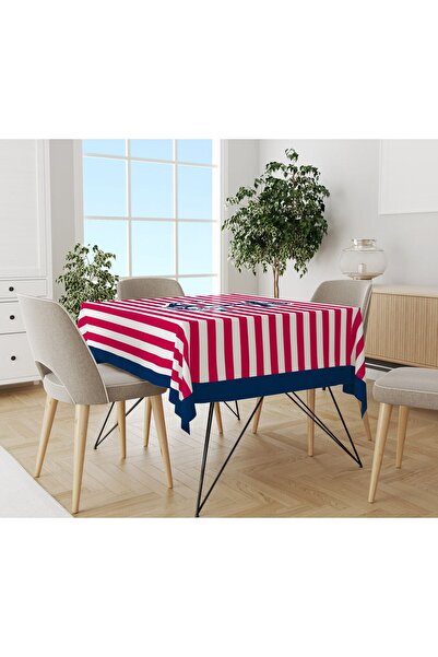 Evmila مفرش طاولة مخملي مطبوع بطابع البحر