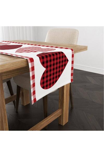 milroma Βελούδινο ράνερ με μοτίβο καρδιάς με θέμα τα Χριστούγεννα