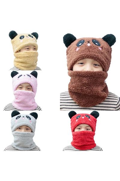 Meyra Accessories Cute Panda Plush Squishy Hat with Neck Collar