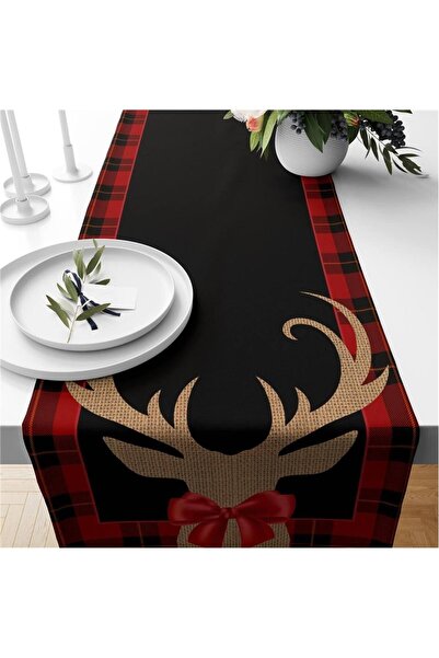 milroma Коледен тематичен кадифен бегач с шарка на елен