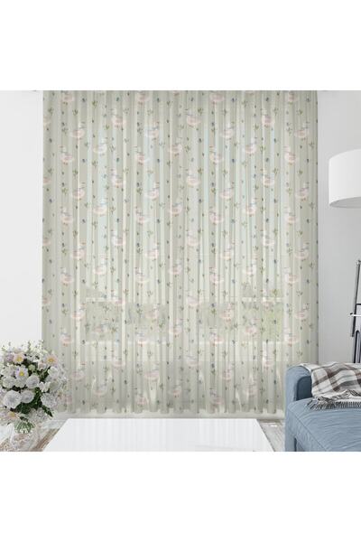 Evmila Kaz Desenli Tül Perde