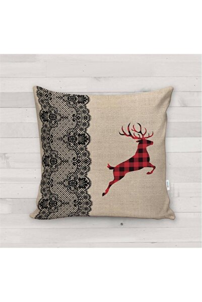 milroma Κάλυμμα μαξιλαριού με μοτίβο ελαφιού με θέμα τα Χριστούγεννα