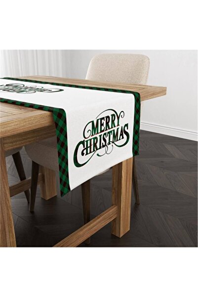 milroma Βελούδινο δρομέας με θέμα την Πρωτοχρονιά με χαρούμενα Χριστούγεννα